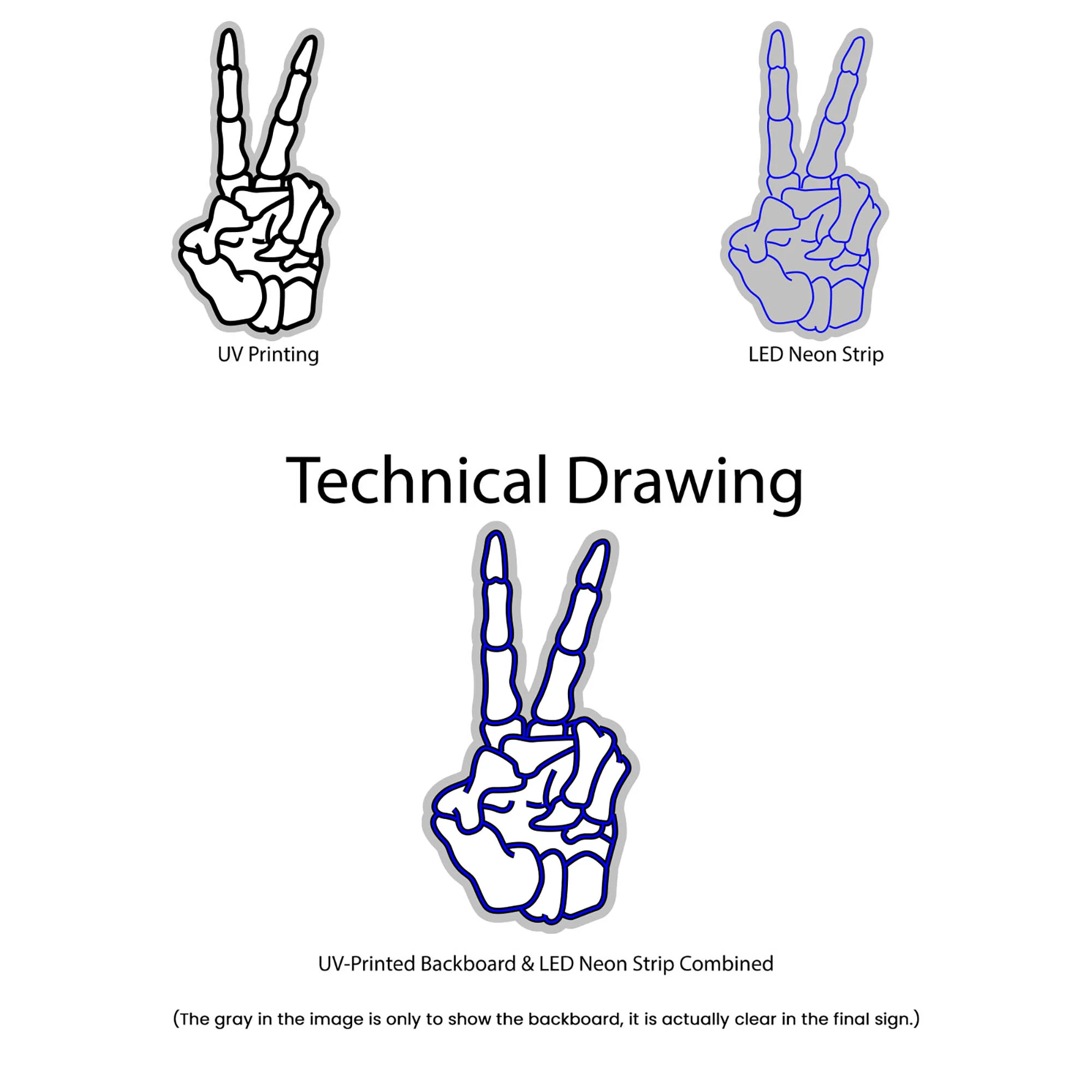 Skeleton Hand Peace Emoji - Image 2